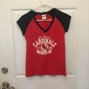Cardinals Red and Navy V-Neck Tee